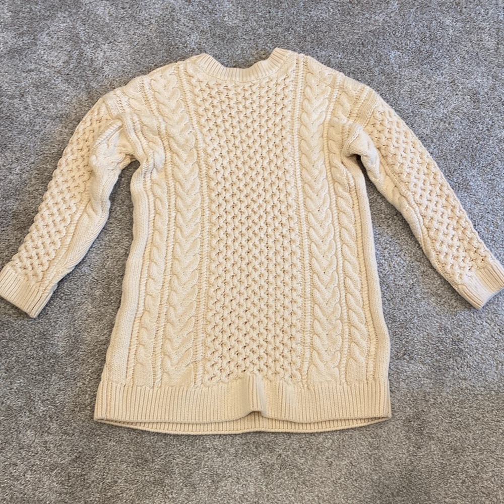English Factory Cream Cable Knit Crew Neck Sweater Dress - Picture 5 of 5